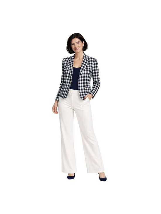 Tommy Hilfiger Jackets & Blazers - NWT Tommy Hilfiger Size 10 Navy & White Plaid Blazer Cotton-Polyester Blend